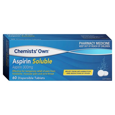 Chemists Own Aspirin Soluble 300mg Tablets 60