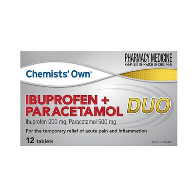 Chemists' Own Ibuprofen + Paracetamol Duo 12 Tablets