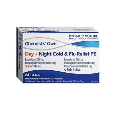 Chemists' Own Day + Night Cold & Flu Relief PE 24 Tablets