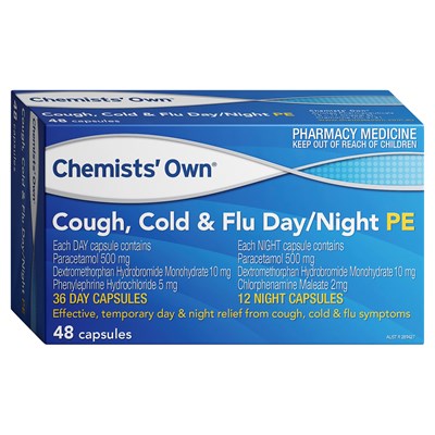 Chemists' Own Cough, Cold & Flu Day/Night PE 48 Capsules