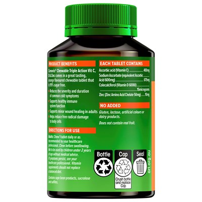 Cenovis Chewable Triple Action Vit C Vit D & Zinc