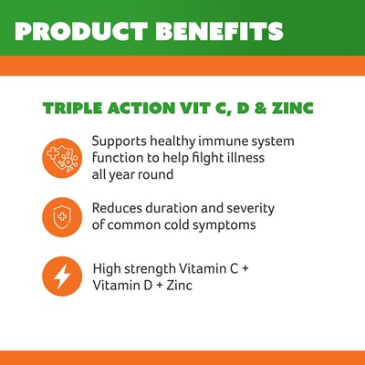 Cenovis Chewable Triple Action Vit C Vit D & Zinc