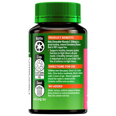 Cenovis Kids Vitamin C 250g Strawberry Flavour 150 Chewable Tablets