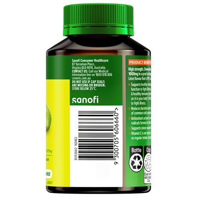 Cenovis Chewable Mega Vitamin C 1000mg Lemon Lime 60 Chewable Tablets