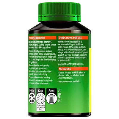 Cenovis Chewable Mega Vitamin C 1000mg Lemon Lime 60 Chewable Tablets