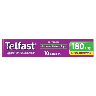 Telfast 180mg 10 Tablets Non-Drowsy