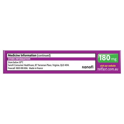 Telfast 180mg 10 Tablets Non-Drowsy