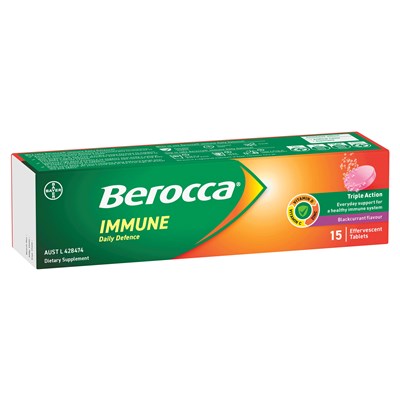 Berocca Immune Effervescent Blackcurrant 15 pack