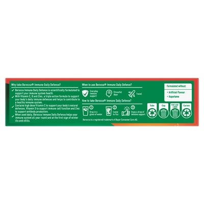 Berocca Immune Daily Defence Vitamin C, D and Zinc, Orange Flavoured Effervescent Tablets 30 Pack