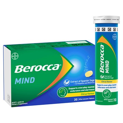Berocca Mind Citrus Flavour 20 Effervescent Tablets