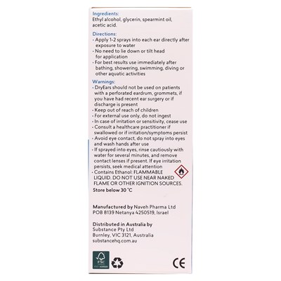 BioRevive DryEars Swimmer's Ear Prevention Spray 30mL