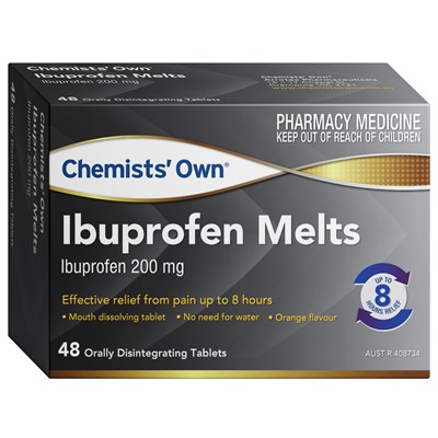 Chemists' Own Ibuprofen Melts Pain Relief Ibuprofen 200mg Pain Relief 48 Melts