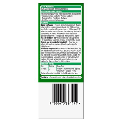 Panadol Rapid (Paracetamol) 500Mg Caplets 16
