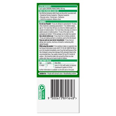 Panadol Rapid (Paracetamol) 500Mg Caplets 32