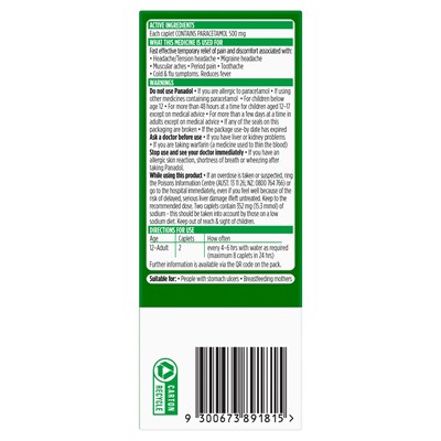 Panadol Rapid (Paracetamol) 500Mg Caplets 48