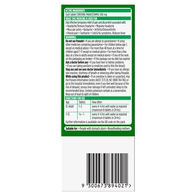 Panadol (Paracetamol) 500mg Tablets 16