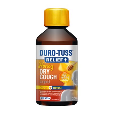 DURO-TUSS RELIEF+ Honey Dry Cough Liquid 200mL