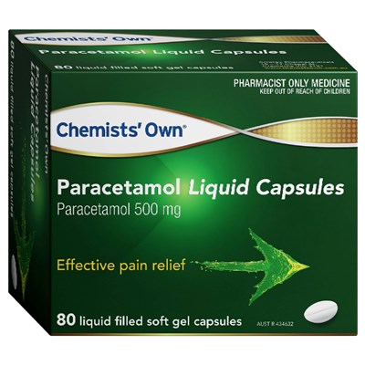 Chemists' Own Paracetamol 500mg Liquid Capsules 80