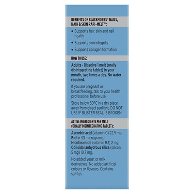 Blackmores Nails Hair+Skin Melt 60 Tablets