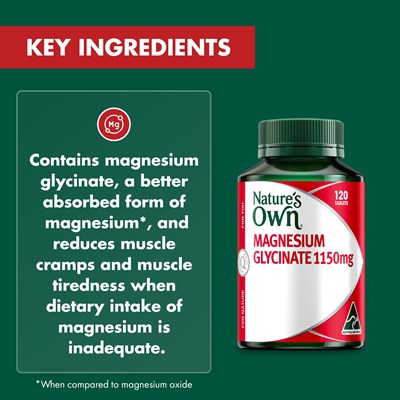 Nature's Own Magnesium Glycinate 1150mg 120 Tablets