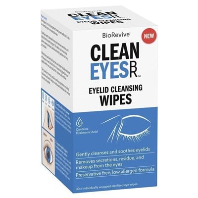BioRevive Clean Eyes Eyelid Cleansing Wipes 30 Pack