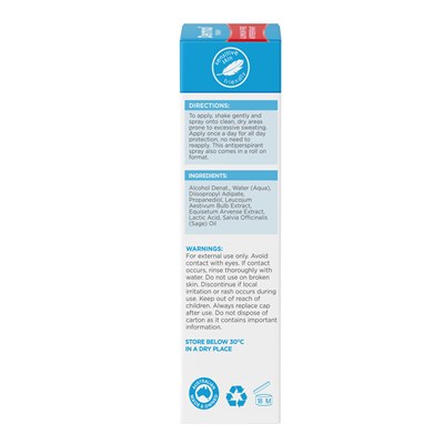 Dermal Therapy Sweat Control Spray 60mL