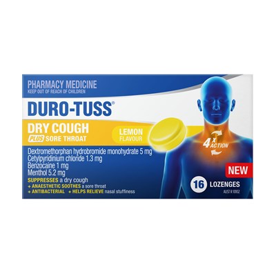 Duro-tuss Dry Cough Lemon 16 Lozenges