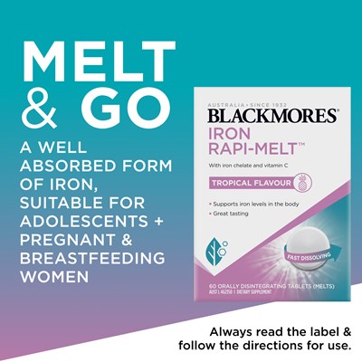 Blackmores Iron Rapi-Melt™ 60 Melts Tropical Flavour