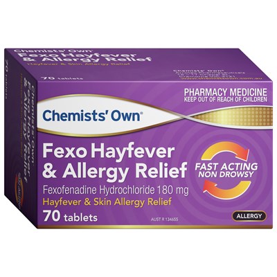 Chemists' Own Fexo Hayfever & Allergy Relief  180mg 70 Tablets