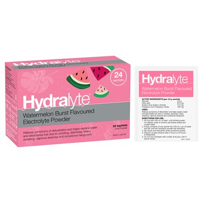 Hydralyte Powder Watermelon Burst 4.9g x 24 Sachets