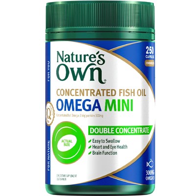 Nature's Own Concentrated Fish Oil Omega Mini Double Concentrate 250 Mini Capsules
