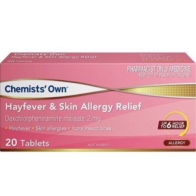 Chemists' Own Hayfever & Skin Allergy Relief 2mg 20 Tablets