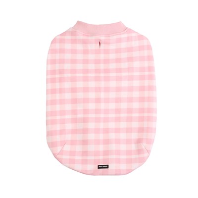 Frank Barker Velvet Lined Pink Gingham Coat Medium