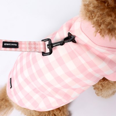 Frank Barker Velvet Lined Pink Gingham Coat Medium